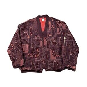 New Nike Naomi Osaka Jacquard Oversized Jacket Burgundy Women’s Sz XL FV7795-652
